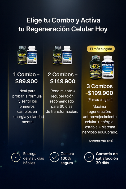 ⚡ NAD+ Resveratrol ENERGY + Obsequio Magnesium Complex RELAX ✨💙✨ ¡Oferta limitada, aprovecha hoy! 🇺🇸 ✨