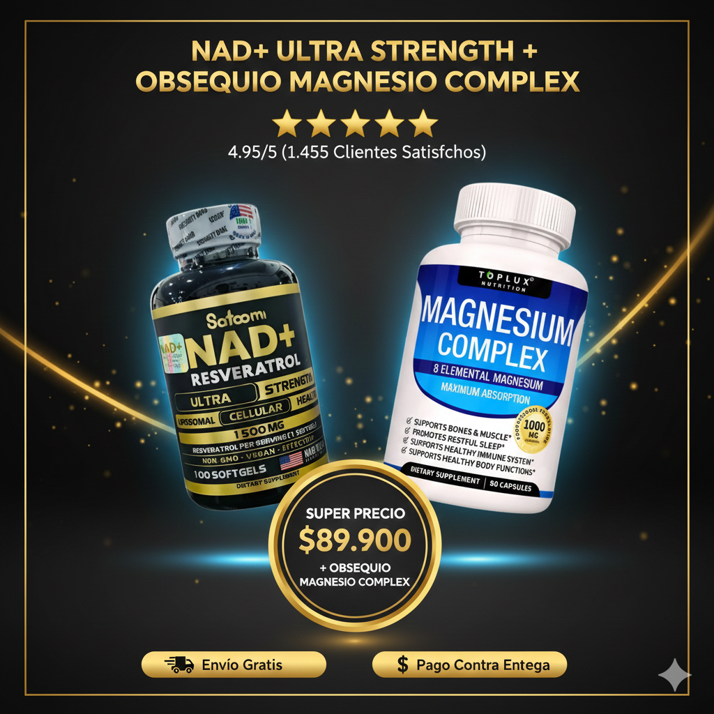 ⚡ NAD+ Resveratrol ENERGY + Obsequio Magnesium Complex RELAX ✨💙✨ ¡Oferta limitada, aprovecha hoy! 🇺🇸 ✨