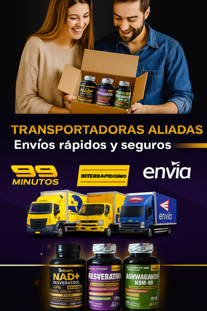 SUPEER COMBO, ASHWAGANDHA KSM-66, NAD+RESVERATROL, RESVERATROL 100% ORIGINAL 🇺🇸 ✨