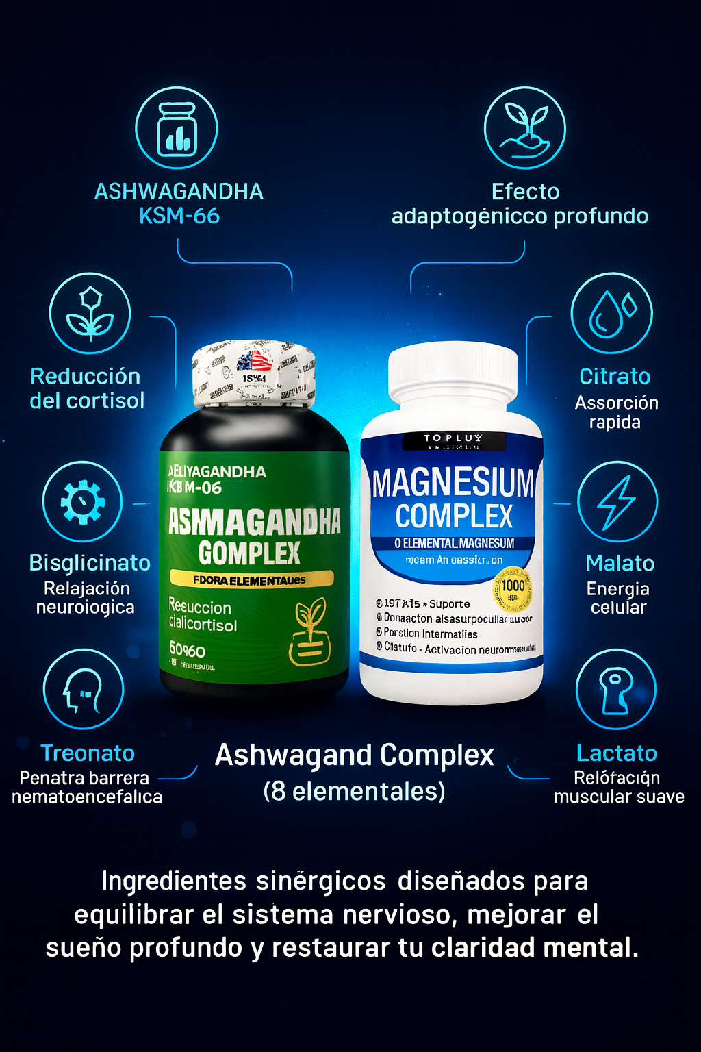 Ashwagandha KSM 66 Premium 🌱 + 🎁 Magnesio Complex de Regalo – ¡Duerme, Respira, Renace! 🇺🇸 ✨