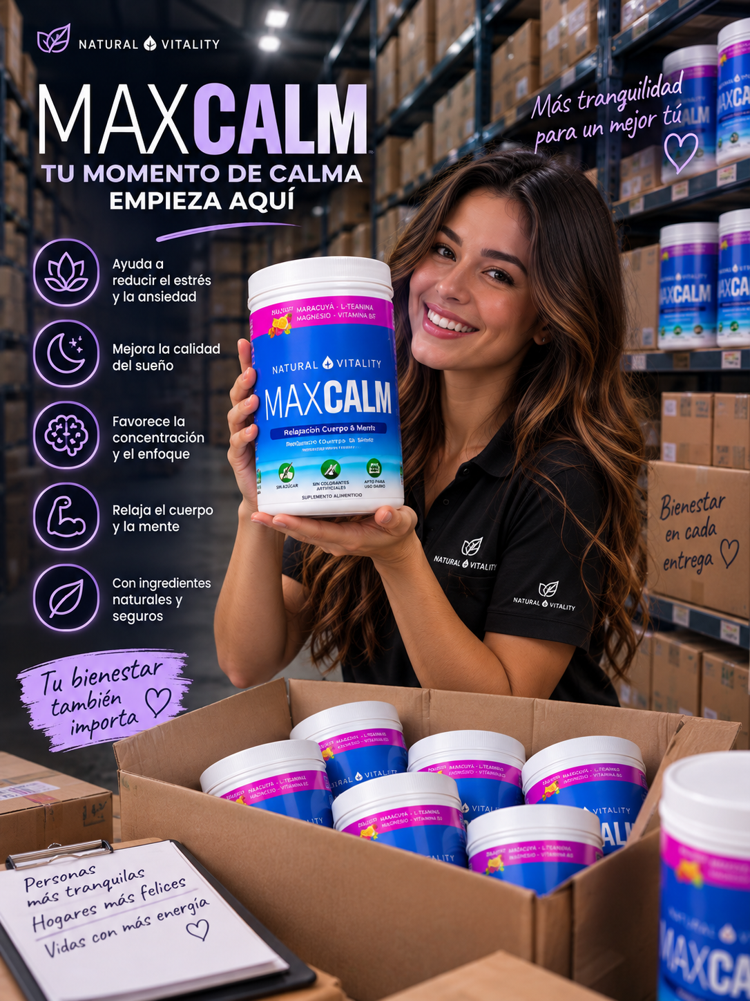 🟣✨ COMBO BIENESTAR 360° | 4 SUPLEMENTOS  Max Calm + Ashwagandha ksm - 66 + Colágeno con peptidos + Aceite de Orégano