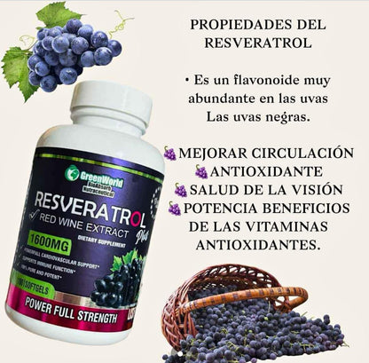 PROMOCION BIENESTAR TOTAL RESVERATROL, ASHWAGANDHA KSM-66, CITRATO DE MAGNESIO 100% ORIGINAL 🇺🇸 ✨
