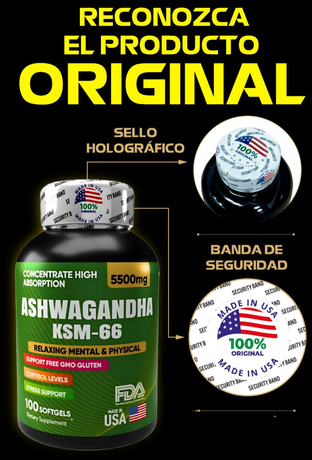 COMBO Ritual Diario Ashwagandha ➕ Nad+ resveratrol➕ Colágeno 500 mg 30 caps blandas 100% ORIGINAL IMPORTADO 🇺🇸