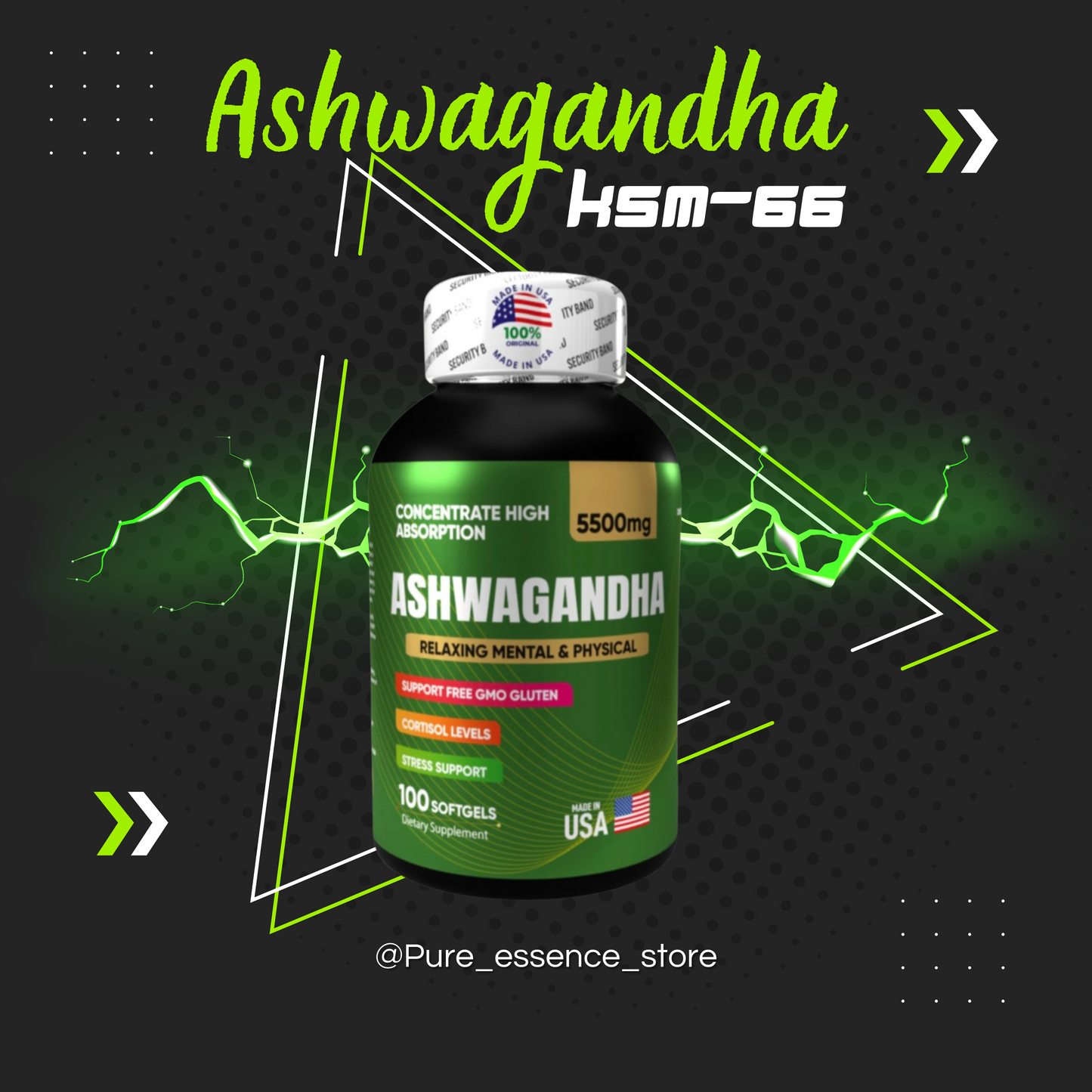 SUPER COMBO, ASHWAGANDHA KSM-66, NAD+RESVERATROL, RESVERATROL 100% ORIGINAL 🇺🇸 ✨