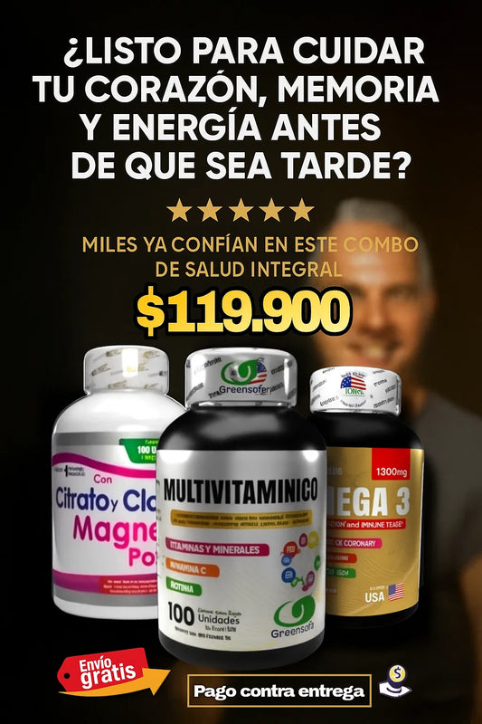 💥✨ “ combo poderoso 💊💪🔥”  🌿 Omega 3 + 4 en 1 Magnesio,cloruro,citrato y Potasio + Multivitaminas 🌈 💧  Recuperación total 🇺🇸 ✨